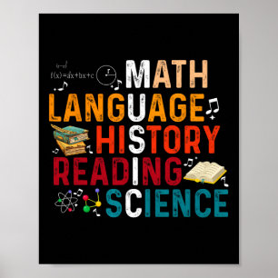 Math Language History Reading Science Music Teache Poster