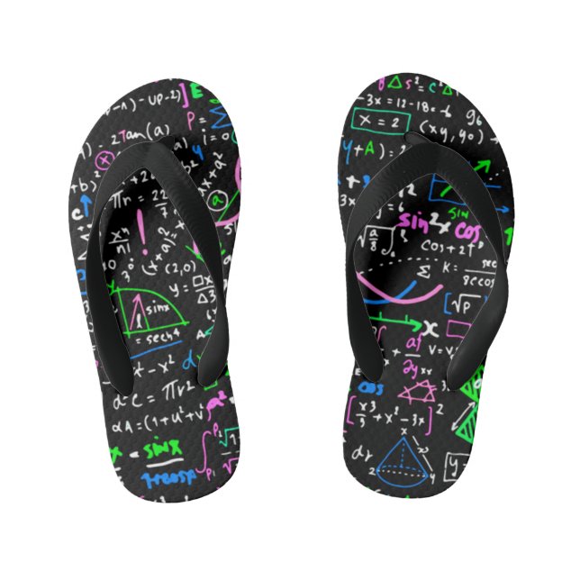 Math linear mathematics education circle kid's thongs (Footbed)