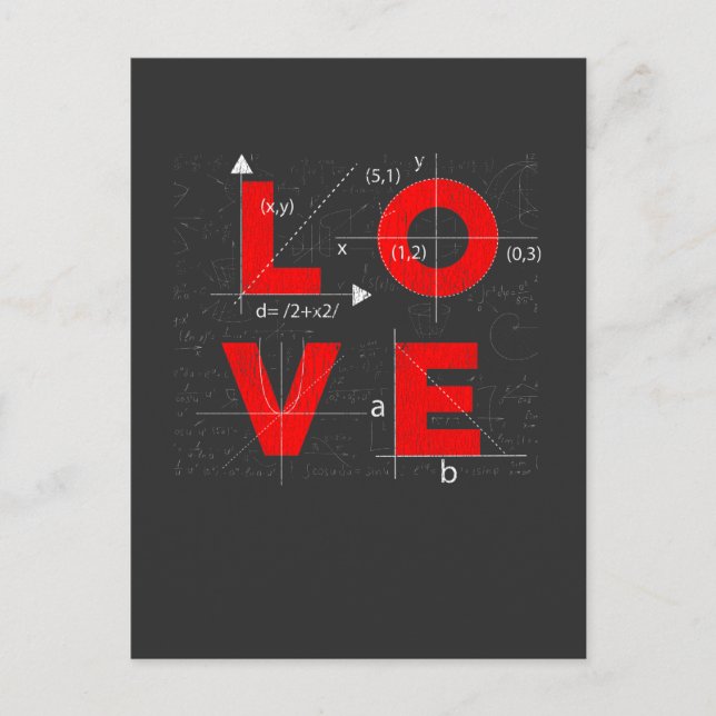 Math Love Mathematician Teacher Student Science Postcard (Front)