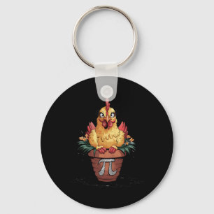Math Lover Geek 3.14 Funny Chicken Pot Pi Day Key Ring
