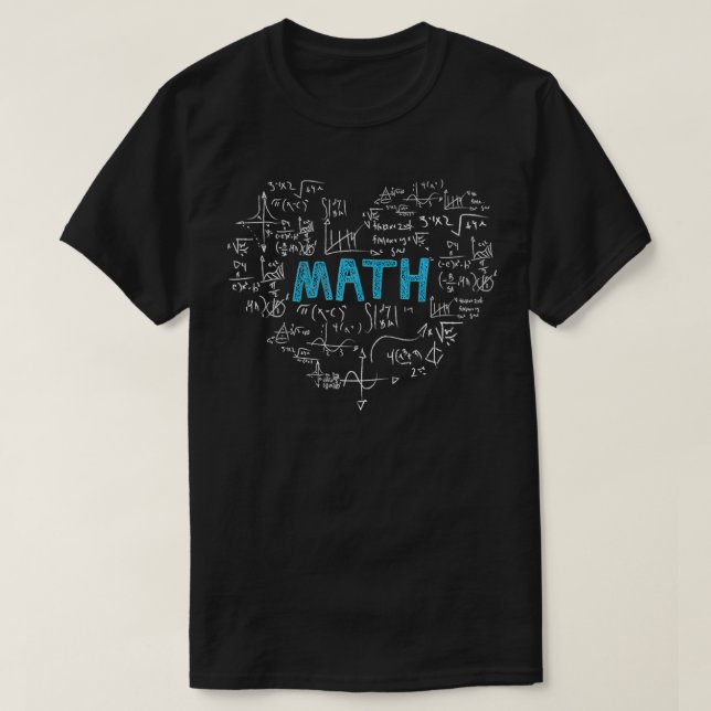 math lover heart Mathematics Geek gift kids boys m T-Shirt (Design Front)