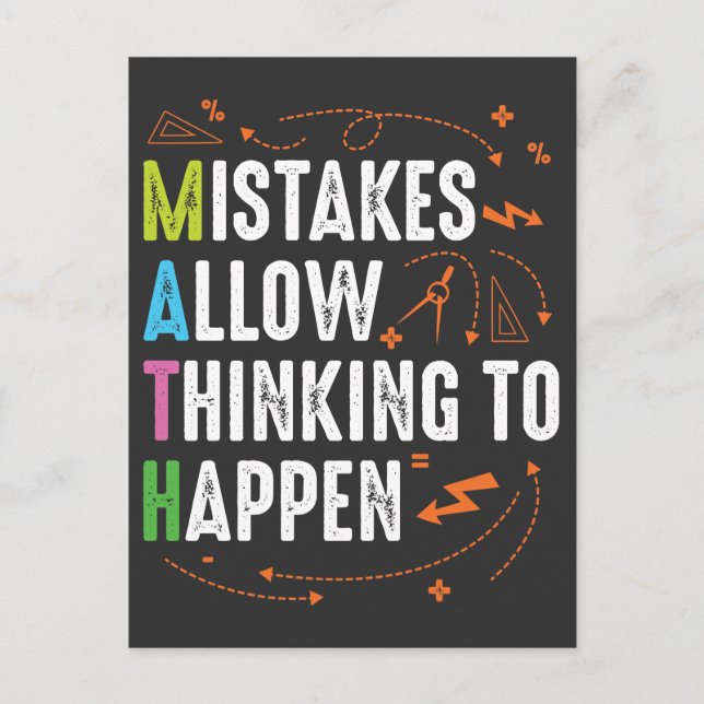 Math Lover Teacher Algebra Geometry Postcard (Front)