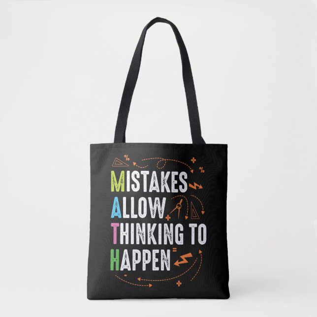 Math Lover Teacher Algebra Geometry Tote Bag (Front)
