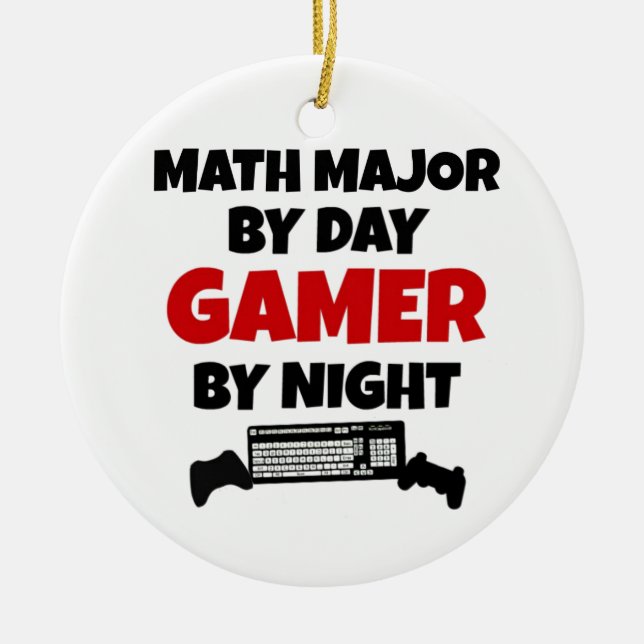 Math Major Gamer Ceramic Tree Decoration (Front)