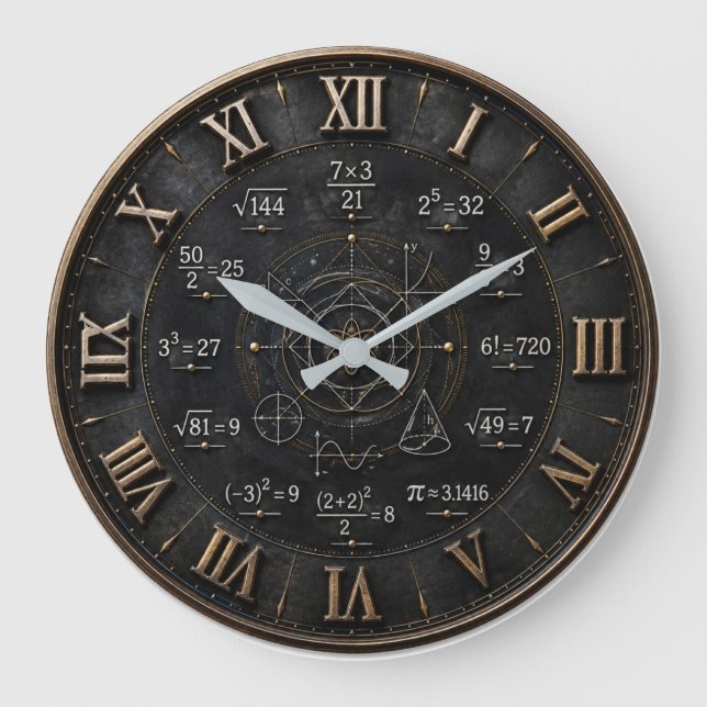 Math Mathematics Classroom Large Clock (Front)