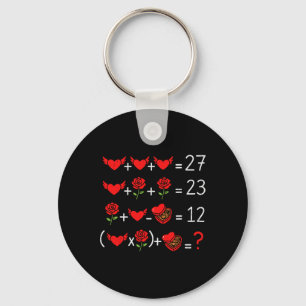 Math Mathematics Geek Funny Valentines Day Teacher Key Ring