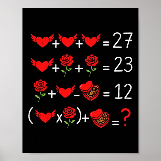 Math Mathematics Geek Funny Valentines Day Teacher Poster (Front)