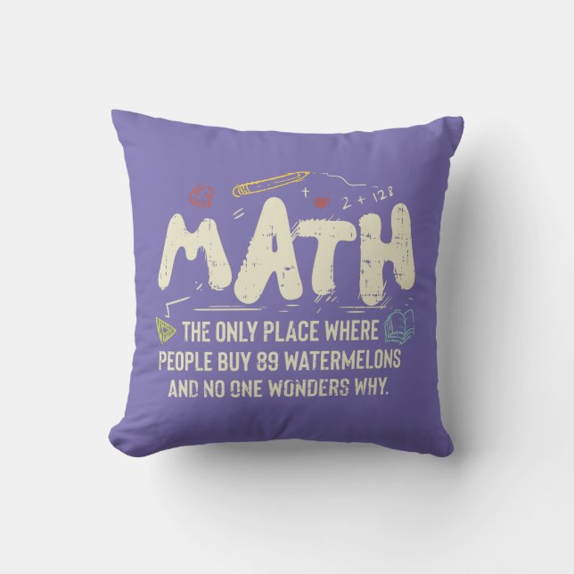 Math  Mathematics Math Teacher Gift Cushion (Front)