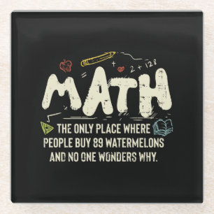 Math  Mathematics Math Teacher Gift Glass Coaster