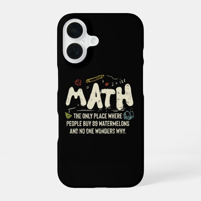 Math  Mathematics Math Teacher Gift iPhone 16 Case (Back)