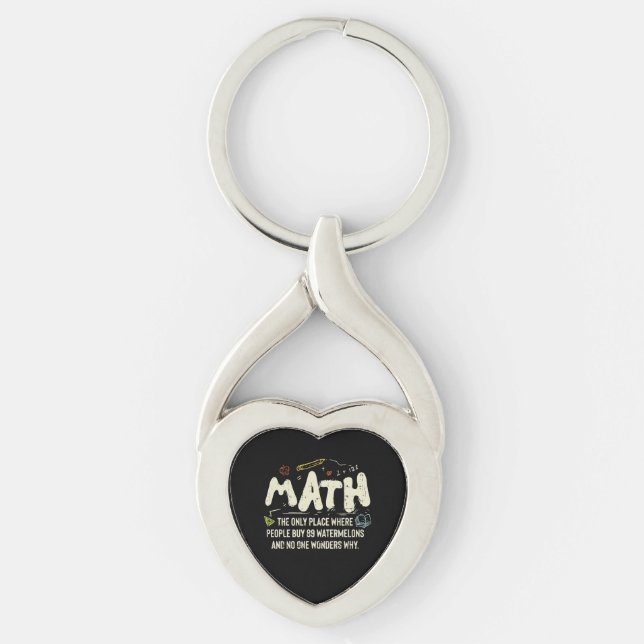 Math  Mathematics Math Teacher Gift Key Ring (Front)