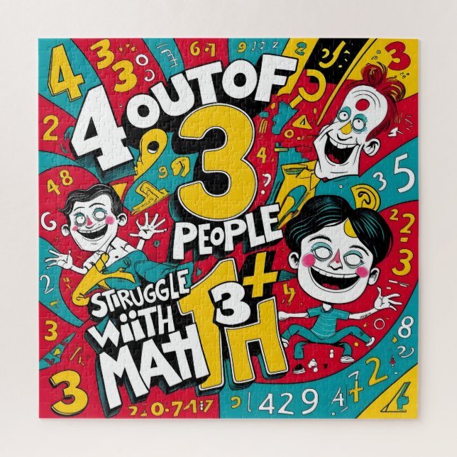 Math Mayhem: 4 Out of 3 People Puzzle (Vertical)