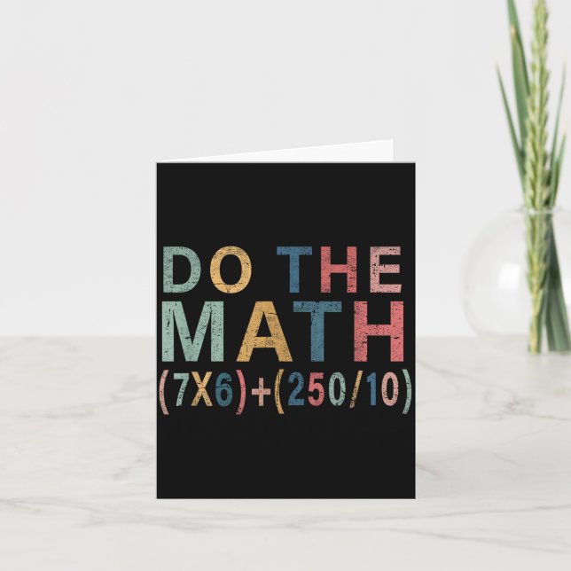 Math Meme Funny Gift For Teacher, Student Men Wome Card (Front)