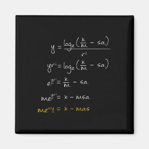 Math Merry Xmas Math Equation - Funny Christmas Al Magnet