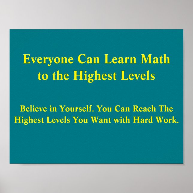 Math Mindsets Poster-Everyone Can Learn Math Poster (Front)