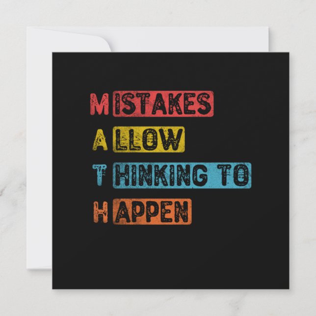 Math. Mistakes Allow Thinking To Happen Invitation (Front)