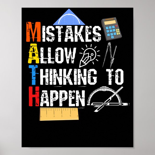 Math. Mistakes Allow Thinking To Happen Poster (Front)