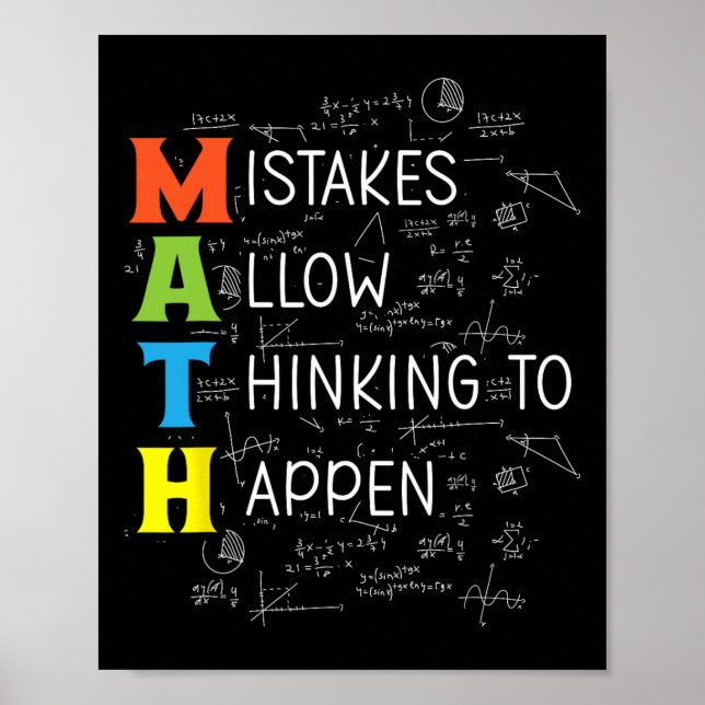 Math Mistakes Allow Thinking To Happen  Poster (Front)