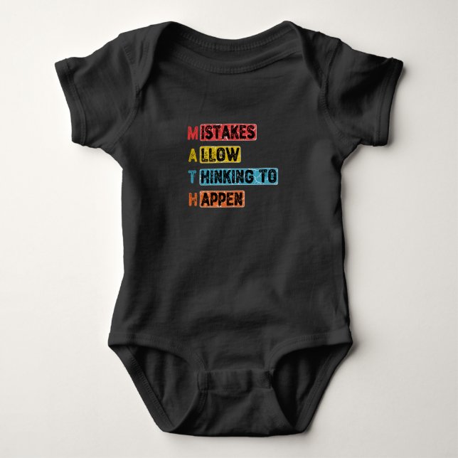 Math. Mistakes Allow Thinking To Happen - Teacher Baby Bodysuit (Front)