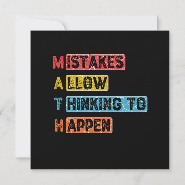Math. Mistakes Allow Thinking To Happen - Teacher Invitation (Front)