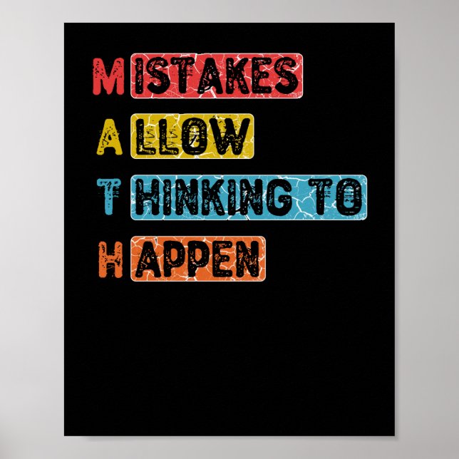 Math. Mistakes Allow Thinking To Happen - Teacher Poster (Front)