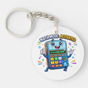 Math Mode Activated Calculator Cute School Key Ring