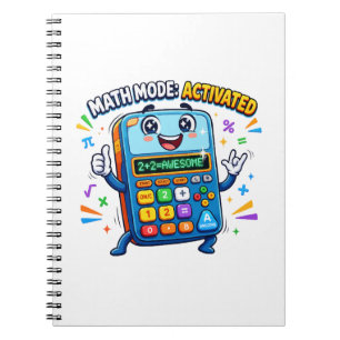 Math Mode Activated Calculator Cute School Notebook