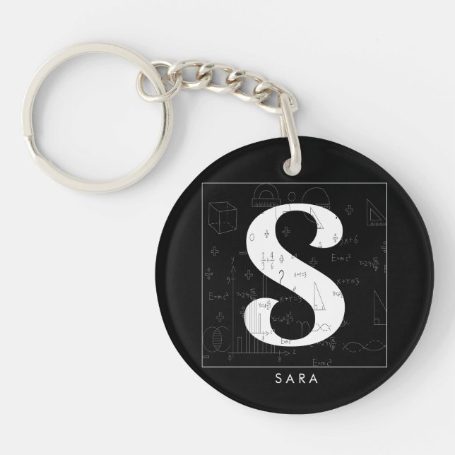 Math Monogram - Letter S Key Ring (Front)