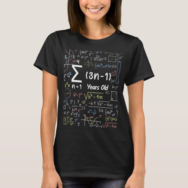 Math Nerd 26 Years Old Birthday T-Shirt (Front)