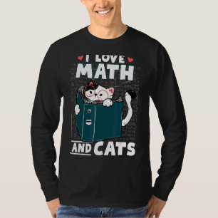 Math Nerd Math Teacher Cat I Love Math And Cats T-Shirt