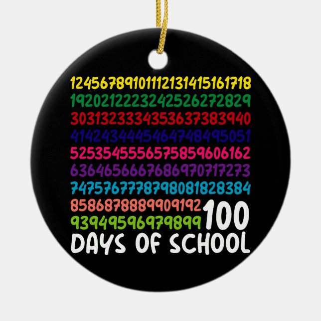 Math Numbers 100th Day of School Teacher Kids  Ceramic Ornament (Front)