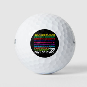 Math Numbers 100th Day of School Teacher Kids  Golf Balls