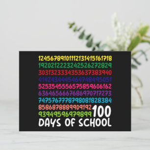 Math Numbers 100th Day of School Teacher Kids Invitation