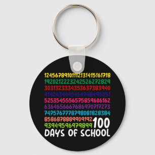 Math Numbers 100th Day of School Teacher Kids  Key Ring
