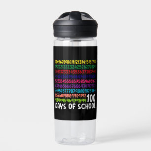 Math Numbers 100th Day of School Teacher Kids  Water Bottle