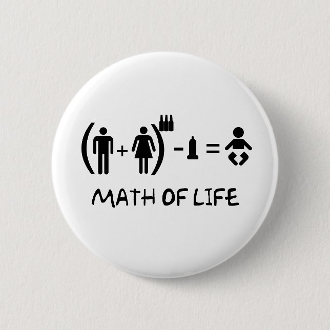 MATH OF LIFE 6 CM ROUND BADGE (Front)