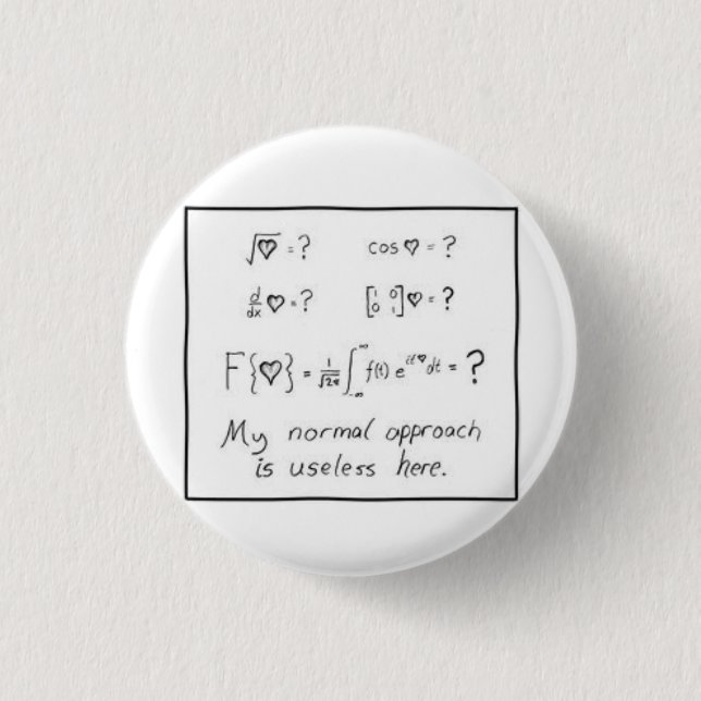 math of love 3 cm round badge (Front)