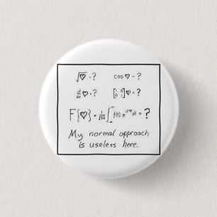 math of love 3 cm round badge