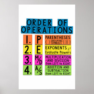 Math Order of Operations funny Poster