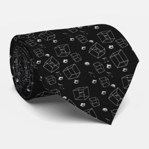 Math Pattern Black and White Tie