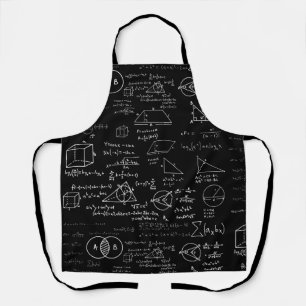 math pattern science school sketch drawing geek ma apron