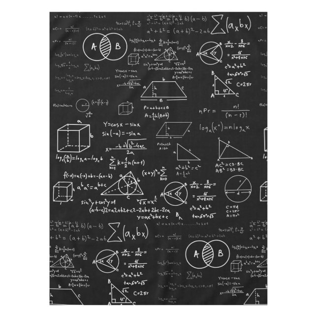math pattern science school sketch drawing geek ma tablecloth (Front)