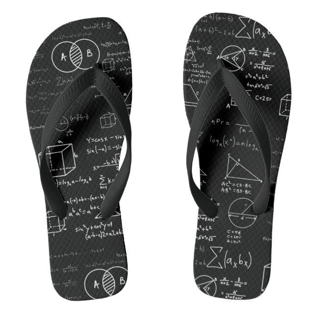 math pattern science school sketch drawing geek ma thongs (Footbed)