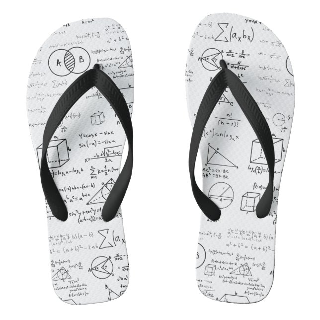 math pattern science school sketch drawing geek ma thongs (Footbed)