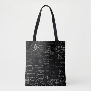math pattern science school sketch drawing geek ma tote bag