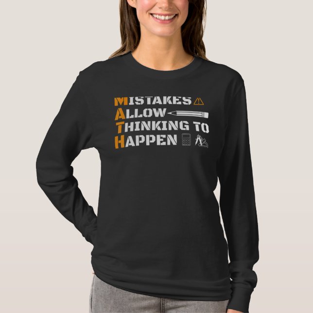 Math Pencil Calculator Compass T-Shirt (Front)