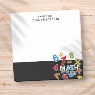 Math Personalised Name Teacher Student Post-it Notes