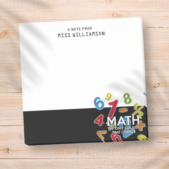 Math Personalised Name Teacher Student Post-it Notes (Math Personalized Name Teacher Student Post-it Notes)
