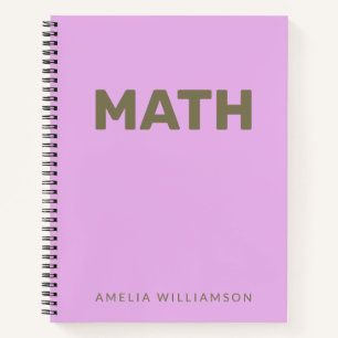 Math   Personalised School Purple Lilac Graph Notebook