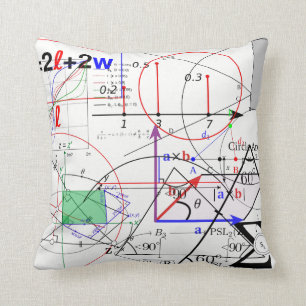 Math Physics Science Equation Formula Patterned Cushion